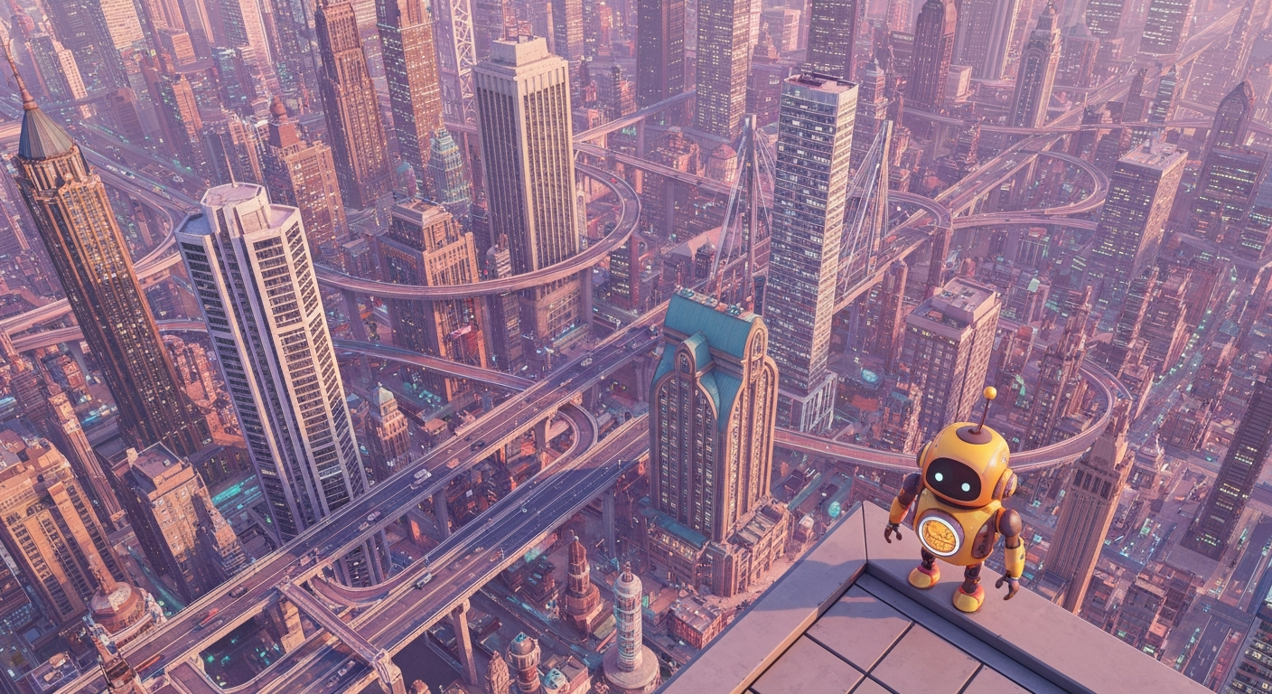 A person looking up at a bright future, surrounded by inspiring symbols of passion , success, soft pastel colors