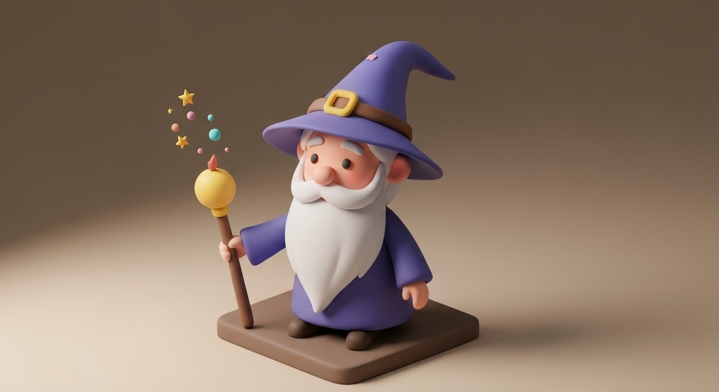 A wizard's workshop filled with glowing orbs , magical writing tools.