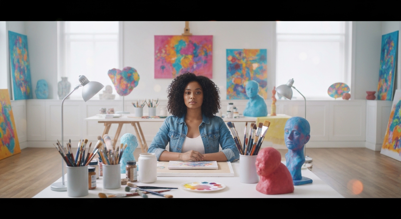 A tired businessman slumped at his desk at night, overloaded with paperwork.