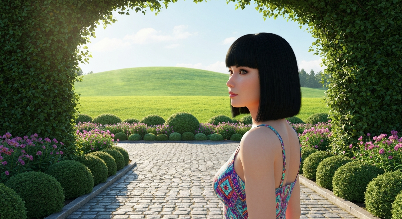 A person happily closing their laptop, with a clock showing 5 PM , a family silhouette in the background