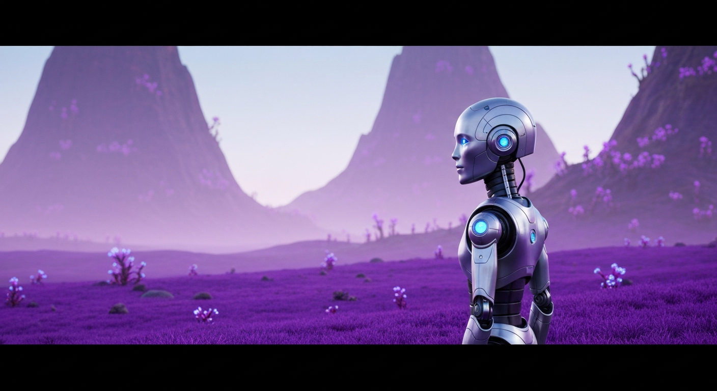 A robot is organizing documents from Google Drive on a laptop.