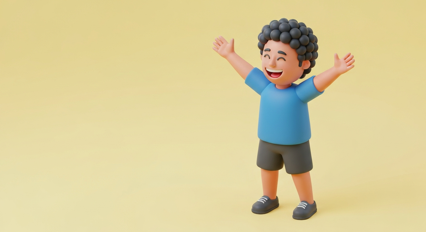 Man happily finishing work early